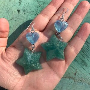 sea green and blue earrings